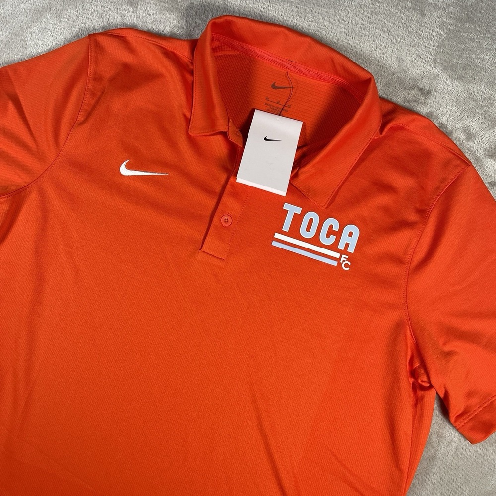 Nike Dri-Fit Franchise Orange Short Sleeve Polo Golf Toca FC Mens Medium